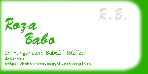 roza babo business card